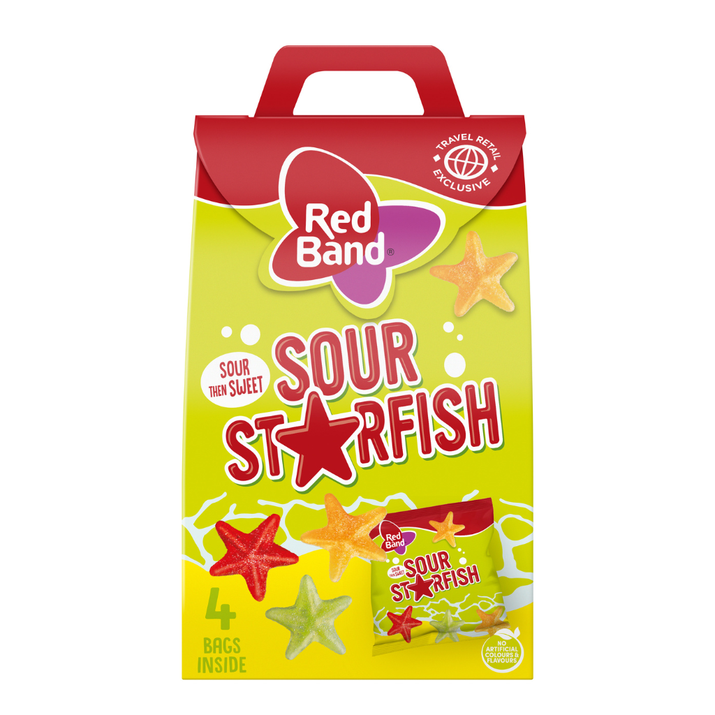 Red Band Sour Starfish Gummies Candy 360g - RED BAND - Duty Free