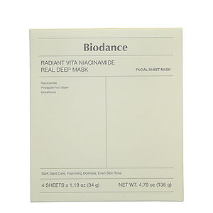 Biodance Radiant Vita Niacinamide Real Deep Face Mask Set 4unit - BIODANCE - Duty Free Biodance Radiant Vita Niacinamide Real Deep Face Mask Set 4unit - BIODANCE - Duty Free