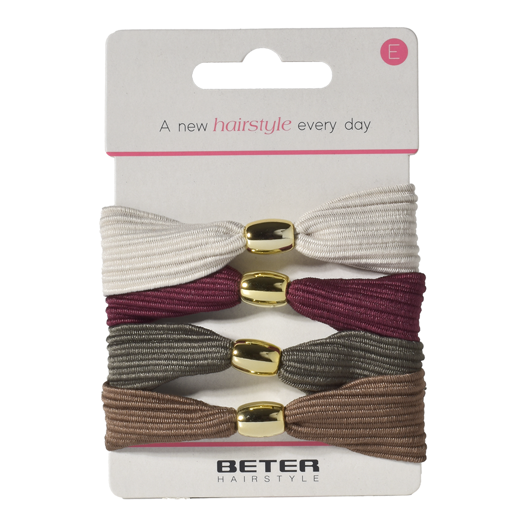 Beter Elastic Ponytail With Knot 8.5cm 4 Pcs - 2 Shades - BETER - Duty Free