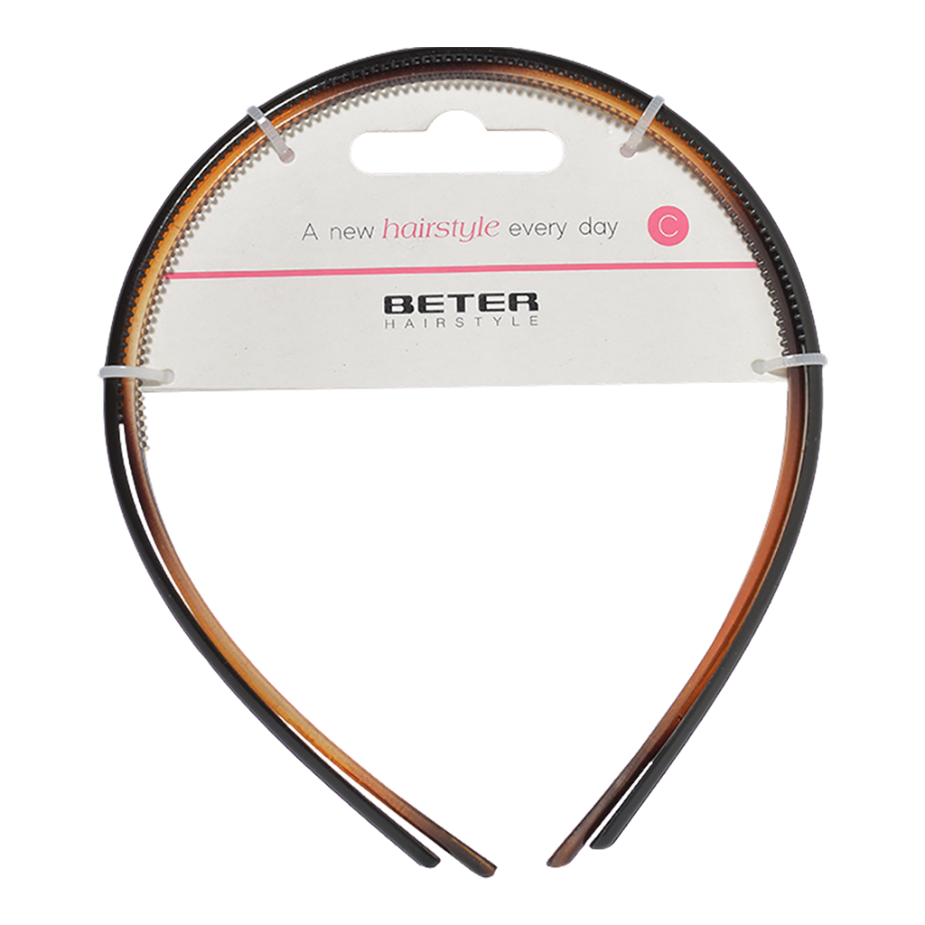 Beter Headband Black And Tortoise 0.7cm - 2 Pcs - BETER - Duty Free