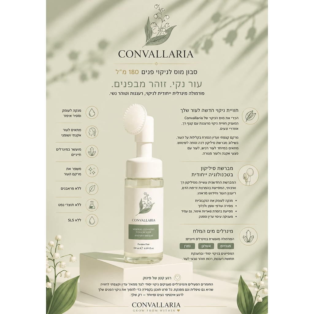 Convallaria Face Cleansing Mousse 180ml - CONVALLARIA - Duty Free
