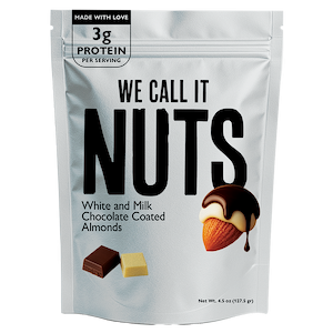 We call it NUTS Almond coated with two layers of white and milk chocolate 150g - WE CALL IT NUTS - Duty Free We call it NUTS Almond coated with two layers of white and milk chocolate 150g - WE CALL IT NUTS - Duty Free