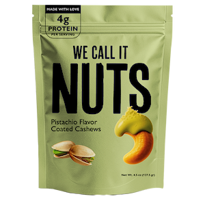 We call it NUTS Pistachio Flavor Coated Cashews 150g - WE CALL IT NUTS - Duty Free We call it NUTS Pistachio Flavor Coated Cashews 150g - WE CALL IT NUTS - Duty Free