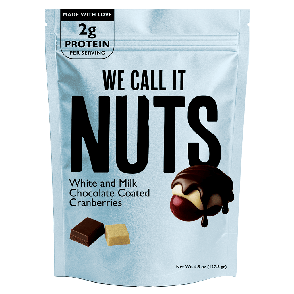 We call it NUTS Candied cranberries coated in two layers of white and milk chocolate 150g - WE CALL IT NUTS - Duty Free