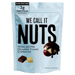 We call it NUTS Candied cranberries coated in two layers of white and milk chocolate 150g - WE CALL IT NUTS - Duty Free We call it NUTS Candied cranberries coated in two layers of white and milk chocolate 150g - WE CALL IT NUTS - Duty Free