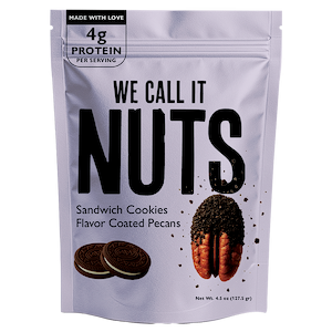 We call it NUTS Pecan Coated Oreo Cookies Flavor 150g - WE CALL IT NUTS - Duty Free We call it NUTS Pecan Coated Oreo Cookies Flavor 150g - WE CALL IT NUTS - Duty Free