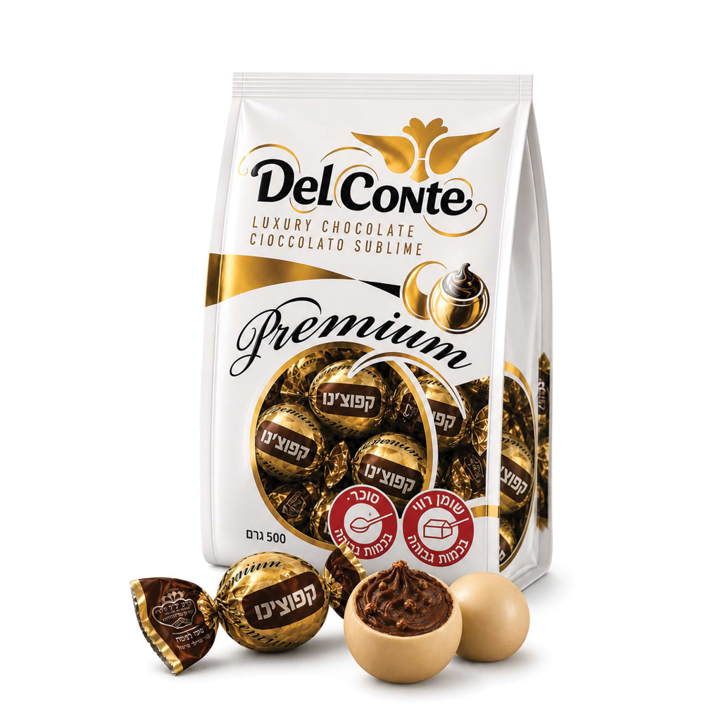 Delconte White chocolate pralines with Cappuccino and coffee cream 500g - DELCONTE - Duty Free