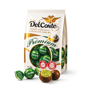 Delconte Milk chocolate pralines with pistachio cream and pistachio pieces 500g - DELCONTE - Duty Free Delconte Milk chocolate pralines with pistachio cream and pistachio pieces 500g - DELCONTE - Duty Free