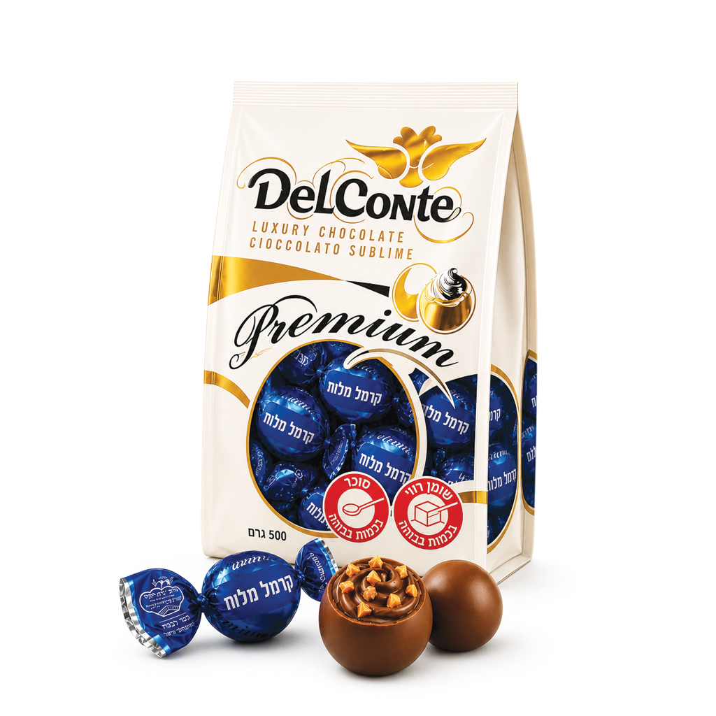 Delconte Milk chocolate pralines with milk cream and salted caramel pieces 500g - DELCONTE - Duty Free