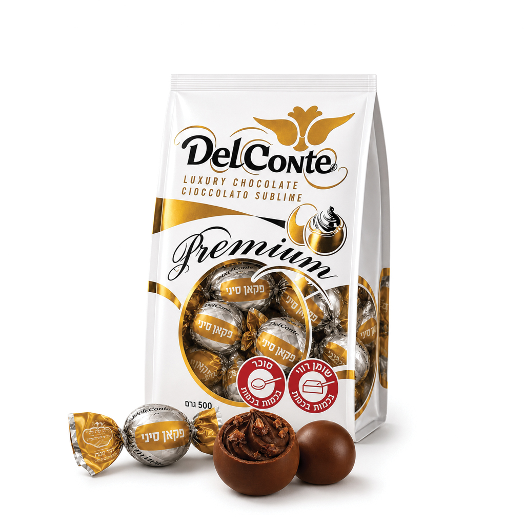 Delconte Milk chocolate pralines with cacao cream and caramelized pecan pieces 500g - DELCONTE - Duty Free