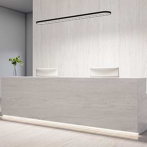 Travertine Stone White Structured Porcelain Slab