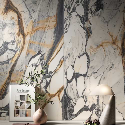 Calcatta Picasso Slab 47x110 Lifestyle Wall 02