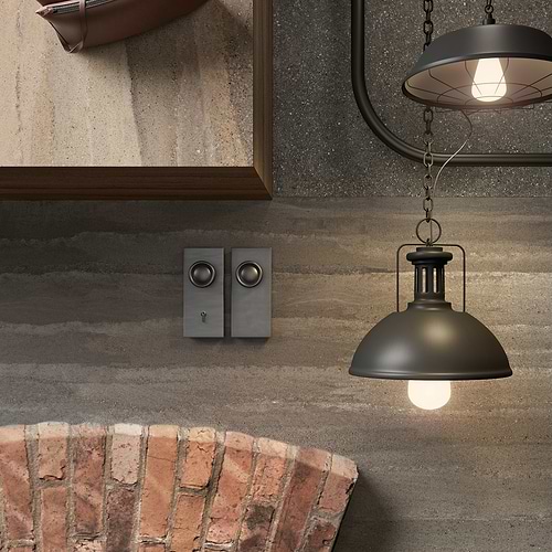 Compatta Pisè Ghiaia Matte Porcelain Slab - Room Scene 1