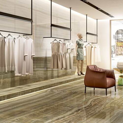 Onice Avorio Polished Porcelain Slab Boutique