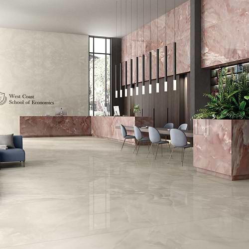 Onice Malaga Slab Polished 59x118 Lifestyle Lobby