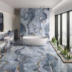 Tele di Marmo Onyx Blue Polished Porcelain Slab
