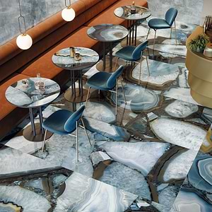 Tele di Marmo Precious Agate Azure Polished Porcelain Slab