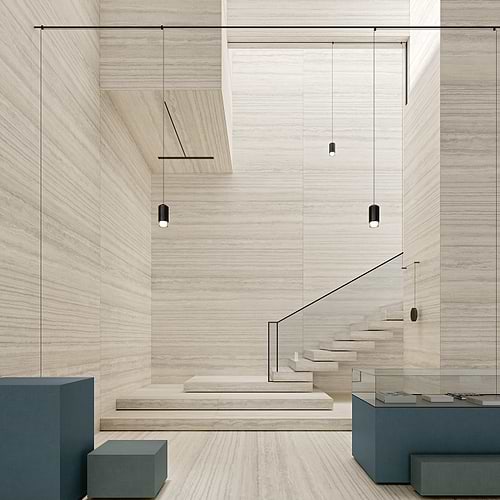 Travertine Silver Slab 59x118 Lifestyle Roomscene 01