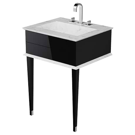 Classic 24" Black & Chrome Vanity 