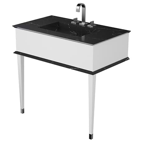 Classic 36" White Gloss & Chrome Vanity 