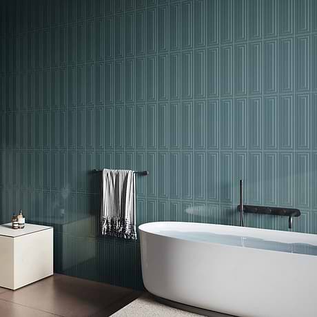 Colorplay Frame Emerald Green 4.5x18 3D Crackled Glossy Ceramic Tile