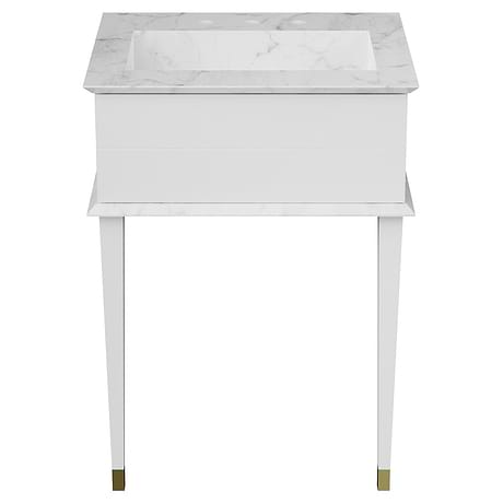 Classic Carrara 24" White Vanity with Gold accents 