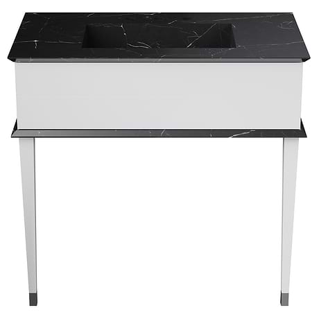 Classic 36" White Gloss & Chrome Vanity 