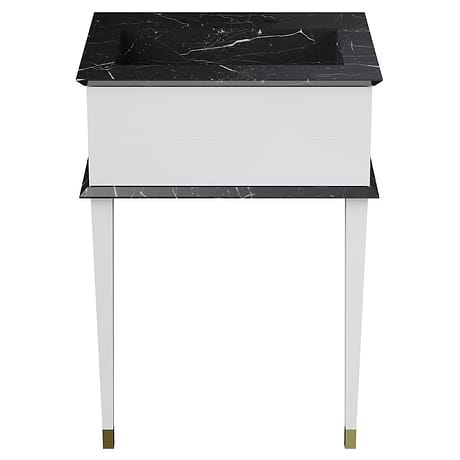 Classic Nero Marquina 24" White Vanity with Gold Accents 