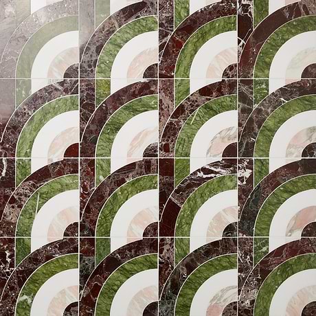 Arc Vertical Rainbow Multicolor 12x12 Polished Marble Mosaic Tile by Elizabeth Sutton