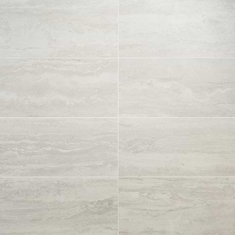 Basic Travertine Cotton White 12x24 Matte Porcelain Tile
