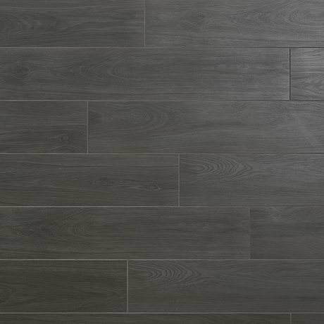 Millie Ebony Black 8x48 Wood Look Matte Porcelain Tile