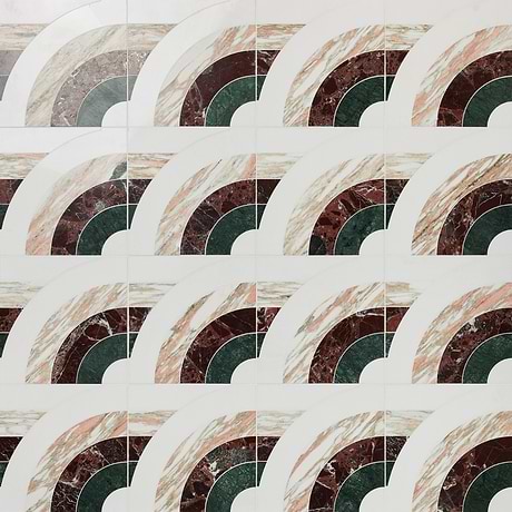 Arc Horizontal Passion Multicolor 12x12 Polished Marble Mosaic Tile by Elizabeth Sutton