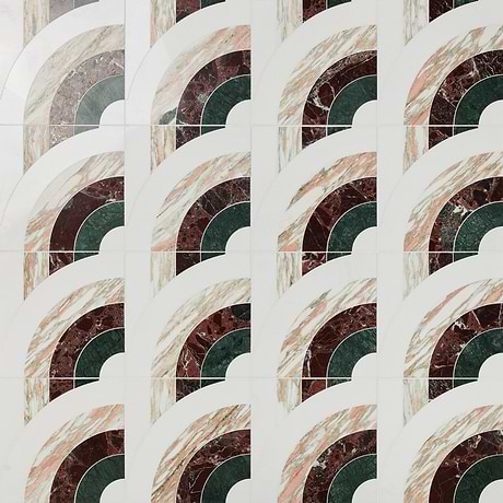 Arc Vertical Passion Multicolor 12x12 Polished Marble Mosaic Tile by Elizabeth Sutton