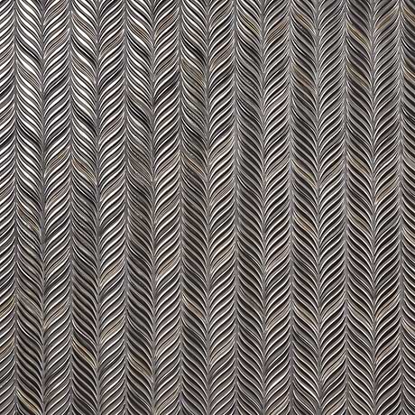 Nabi Alula Metallic Gunmetal Gray Chevron Matte Glass Mosaic Tile