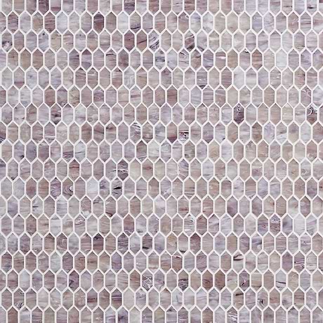 Flicker Lilac Pink 1/4" x 1" Polished Glass Mosaic Tile