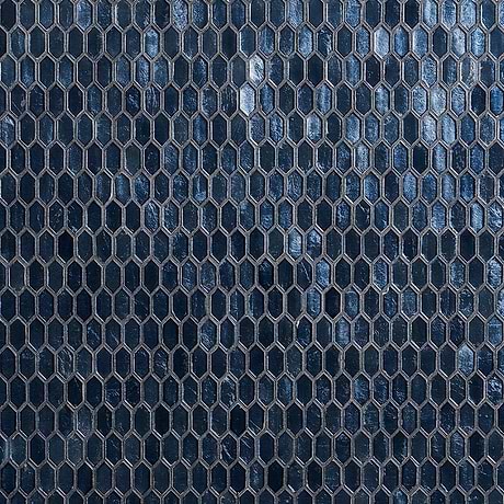 Flicker Midnight Blue 1/4" x 1" Polished Glass Mosaic Tile