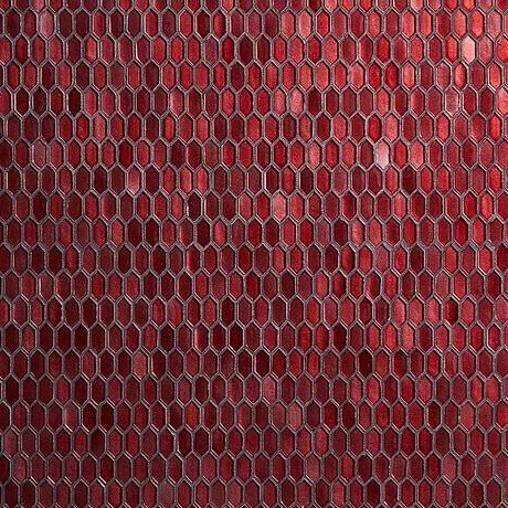 Flicker Red 1/4" x 1" Polished Glass Mosaic Tile