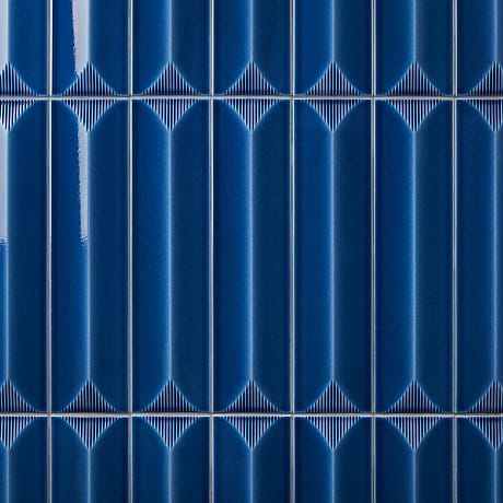 Colorplay Inflex Nautical Blue 4.5x18 3D Crackled Glossy Ceramic Tile