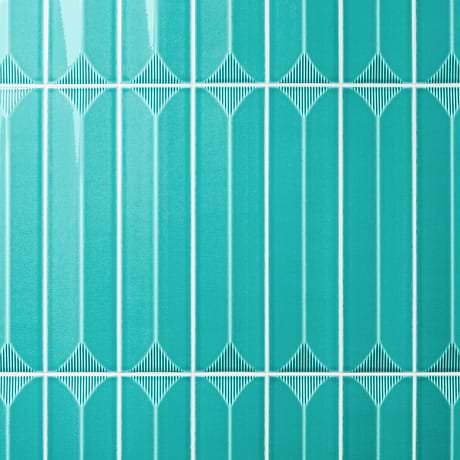 Colorplay Inflex Teal Green 4.5x18 3D Crackled Glossy Ceramic Tile
