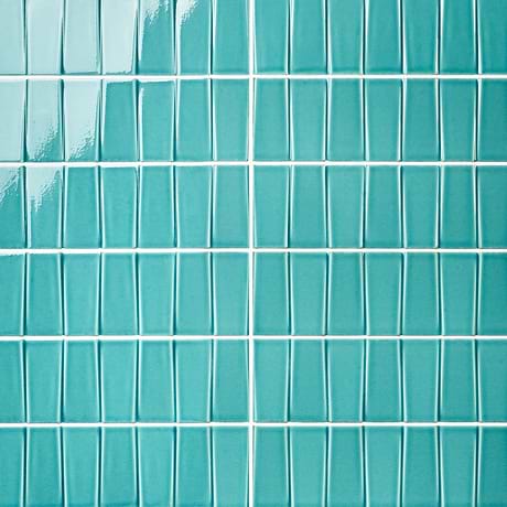 Colorplay Steps Teal Green 4.5x18 3D Crackled Glossy Ceramic Tile