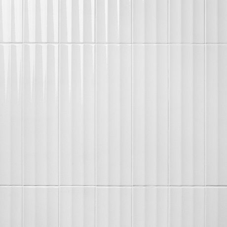 Colorplay Fluted White 4.5x18 3D Crackled Glossy Ceramic Tile
