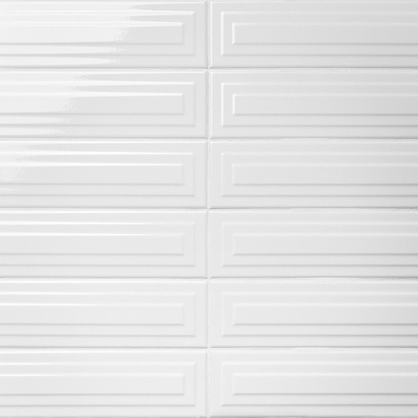 Colorplay Frame White 4.5x18 3D Crackled Glossy Ceramic Tile