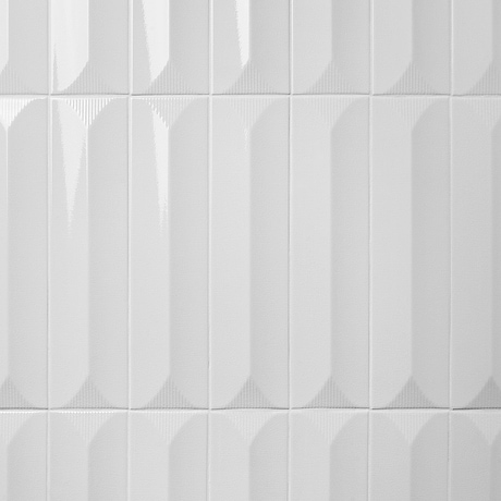 Colorplay Inflex White 4.5x18 3D Crackled Glossy Ceramic Tile