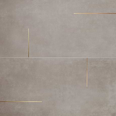 Lines Brass Inlay Greige 24X48 Matte Porcelain Tile