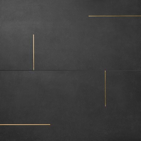Lines Brass Inlay Black 24X48 Matte Porcelain Tile