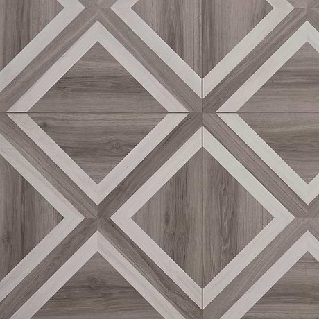 Marsai Modern Parquet Smoked & Light Oak 32x32 Wood Look Matte Porcelain Tile