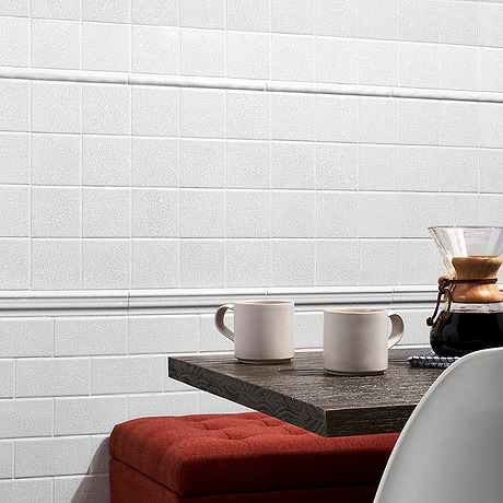 Sarina Vintage White 3x6 Glossy Crackled Ceramic Subway Tile