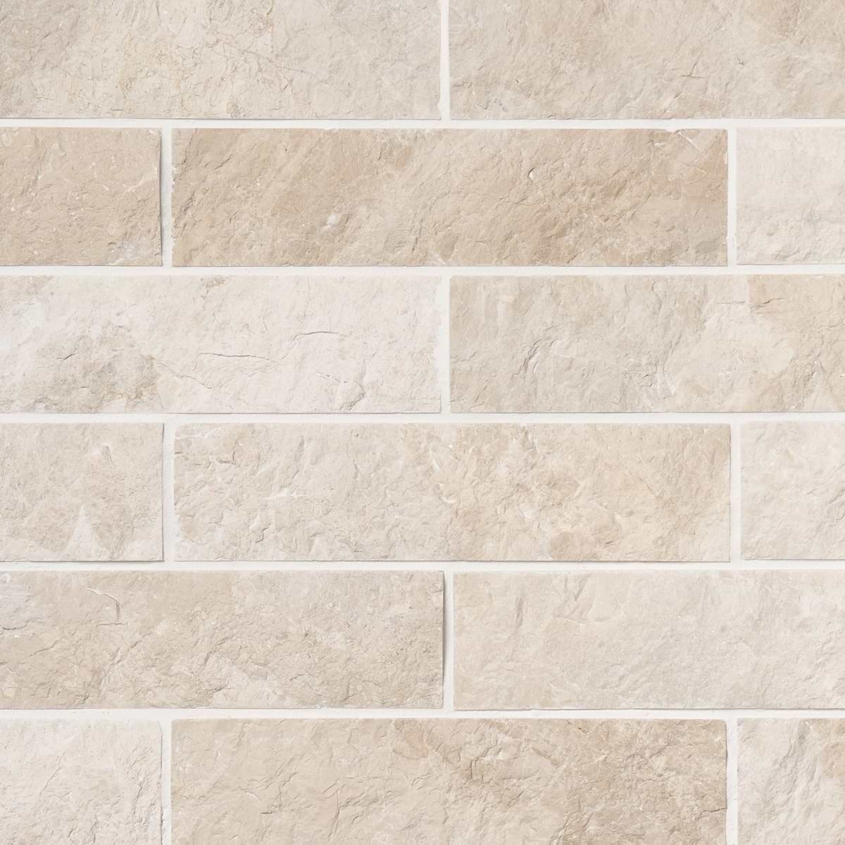 CREAM MISTO Beige 3x12 Textured Marble Tile