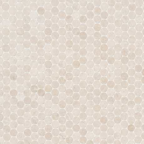 Cream Misto Beige 1" Penny Round Honed Marble Mosaic Tile