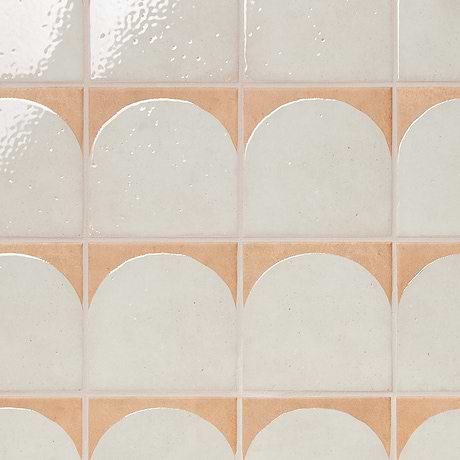 Essa Deco White 6x6 Terracotta Look Polished and Matte Porcelain Tile